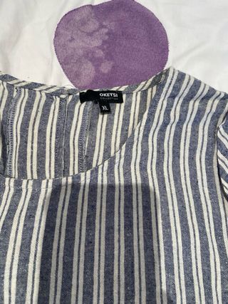 Top OKEYSI rayas azul blanco XL