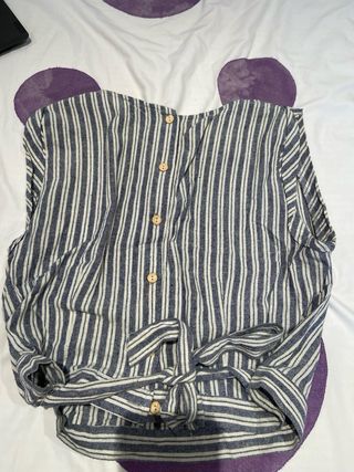 Top OKEYSI rayas azul blanco XL