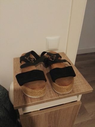 Sandalias negras mujer plataforma