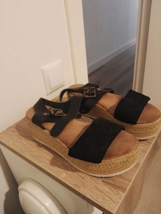 Sandalias negras mujer plataforma