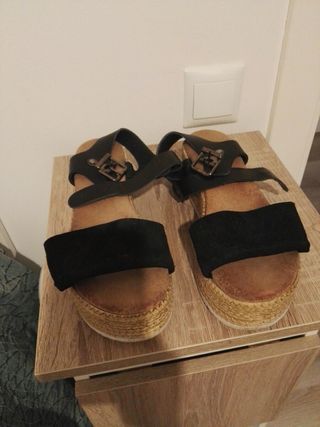 Sandalias negras mujer plataforma