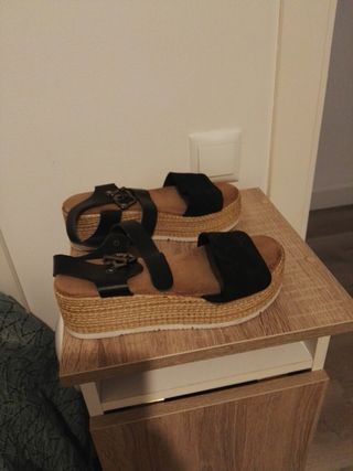Sandalias negras mujer plataforma