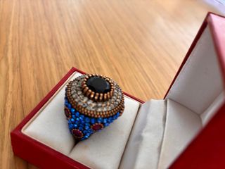 Anillo plata turca azul