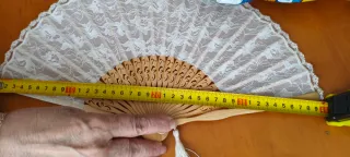 Abanico encaje blanco