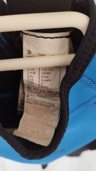 Traje neopreno niño Tribord. Decathlon, 6 años
 