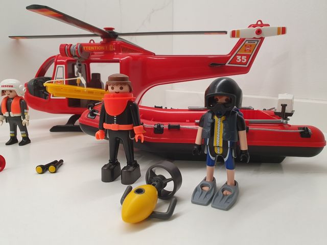 Playmobil Pack Rescate: Helicópterero+Barco