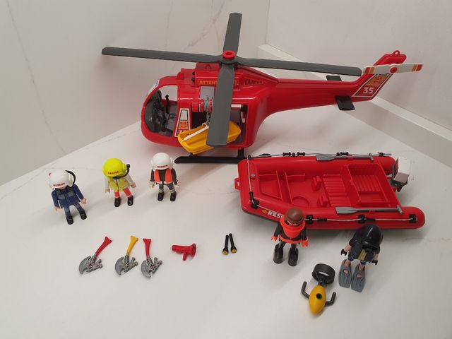 Playmobil Pack Rescate: Helicópterero+Barco