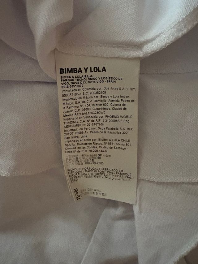 Camiseta Bimba y Lola blanca - Talla L