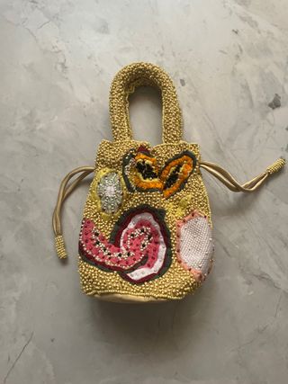 Bolso bombonera amarillo multicolor