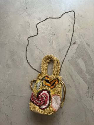 Bolso bombonera amarillo multicolor