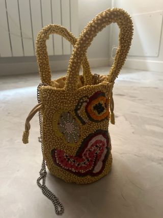 Bolso bombonera amarillo multicolor