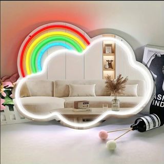Specchio neon Led "Nuvola Arcobaleno"