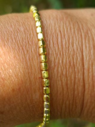 Bracciale argento 925 placcato oro pepite