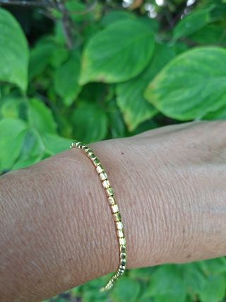Bracciale argento 925 placcato oro pepite