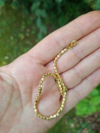 Bracciale argento 925 placcato oro pepite