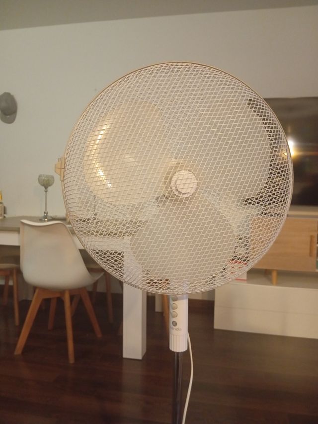 Ventilador de pie blanco