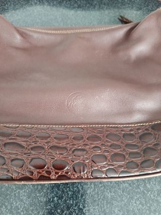 Bolso marrón piel auténtica artesanal, diseño únic