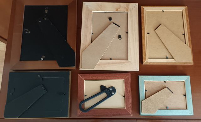Lote 7 Marcos madera sobremesa. Usados y nuevos