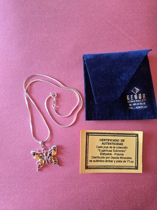 Colgante Mariposa Plata de ley & Ámbar