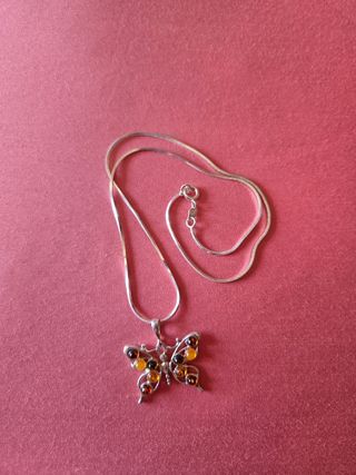Colgante Mariposa Plata de ley & Ámbar