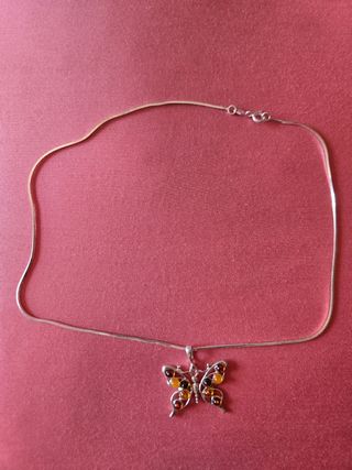 Colgante Mariposa Plata de ley & Ámbar