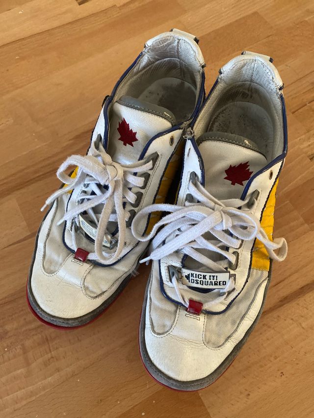 Zapatillas Dsquared2 blancas y amarillas 41.5