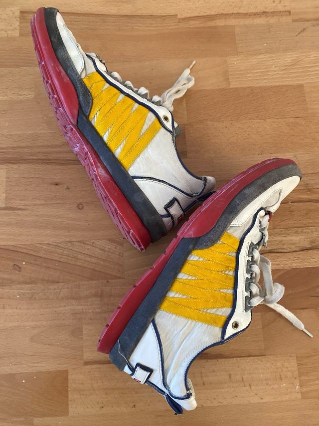 Zapatillas Dsquared2 blancas y amarillas 41.5