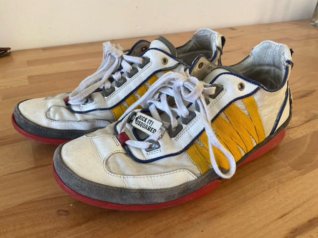 Zapatillas Dsquared2 blancas y amarillas 41.5