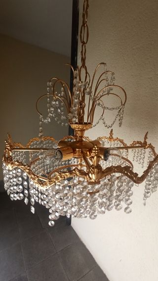 Lampara antigua de cristal