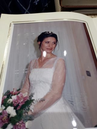 Vestido novia blanco  Cancán y abrigo