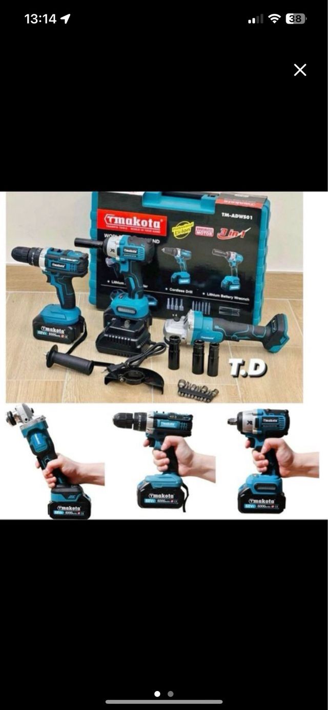 Kit 3 in 1 attrezzi da lavoro 68 V 6000 mah