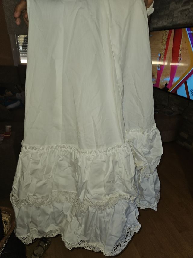 Falda Flamenca Blanca - Rizada