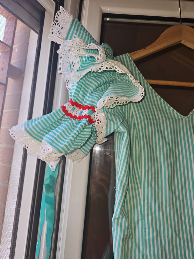 Traje Flamenca niña turquesa