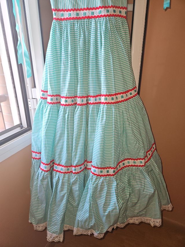 Traje Flamenca niña turquesa