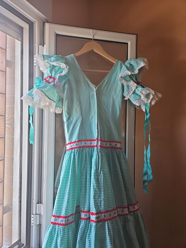 Traje Flamenca niña turquesa