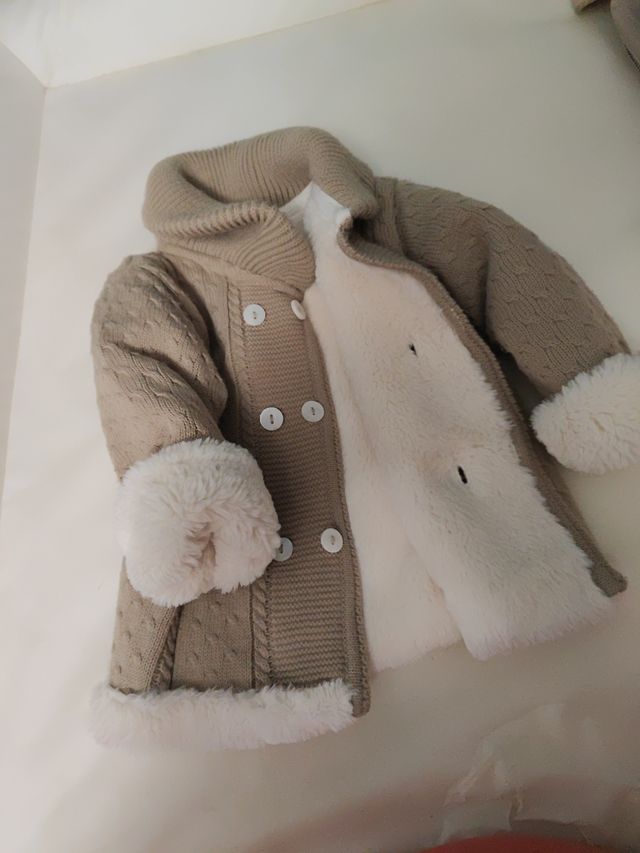 Abrigo bebé tejido, beige