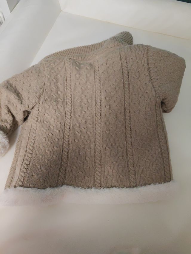 Abrigo bebé tejido, beige