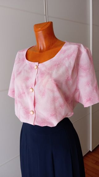 Blusa camisa rosa vintage. Nueva.