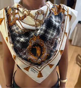 Pañuelo Hermès - Ecuestre y Tartán