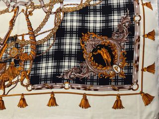 Pañuelo Hermès - Ecuestre y Tartán