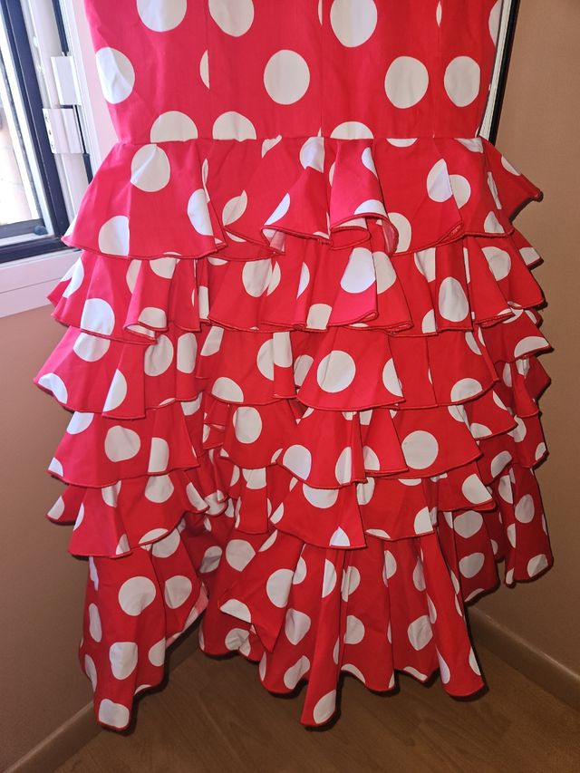 Traje Flamenca lunares rojo-blanco