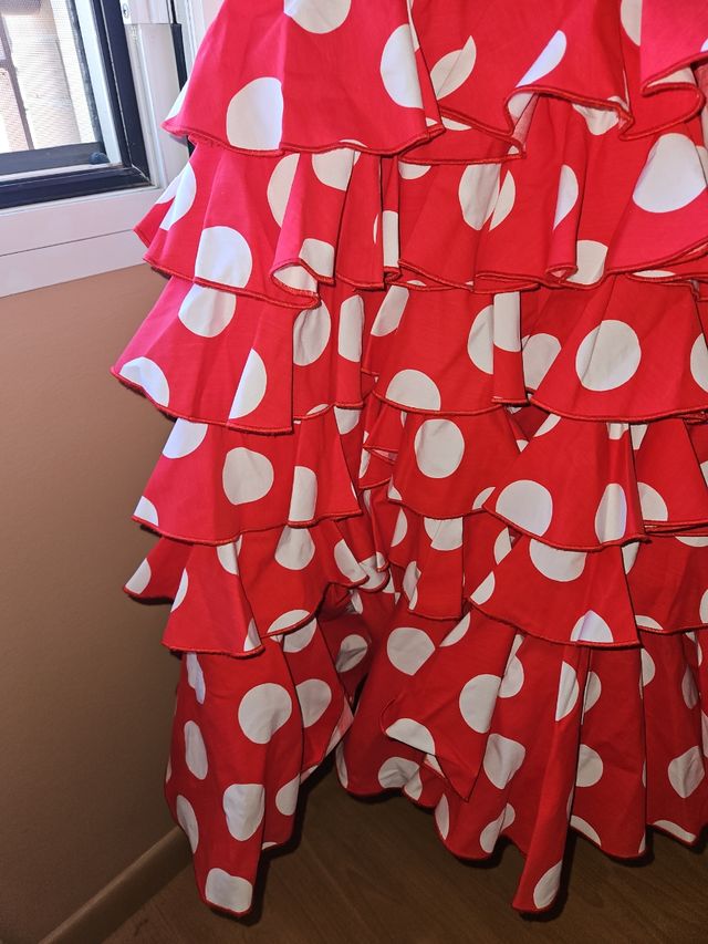 Traje Flamenca lunares rojo-blanco