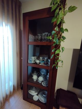 Conjunto salón madera nogal