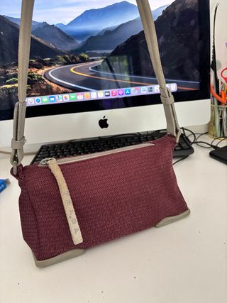 Borsa prada bordeaux e grigio 
