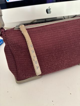 Borsa prada bordeaux e grigio 