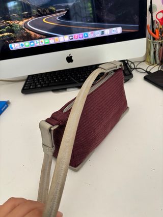 Borsa prada bordeaux e grigio 