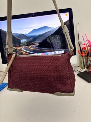 Borsa prada bordeaux e grigio 