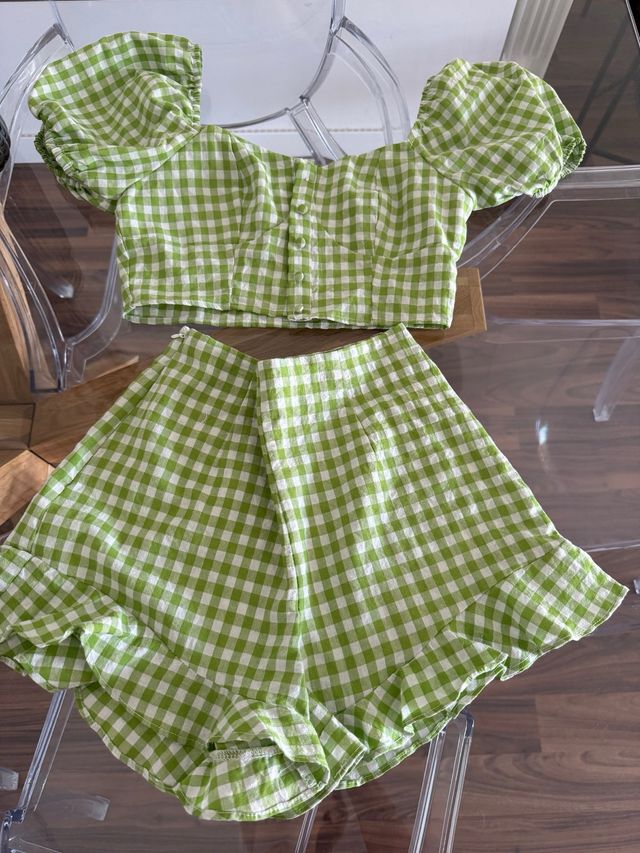 Conjunto vichy verde nuevo