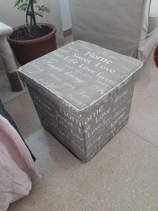 Puff almacenaje - Beige/Gris