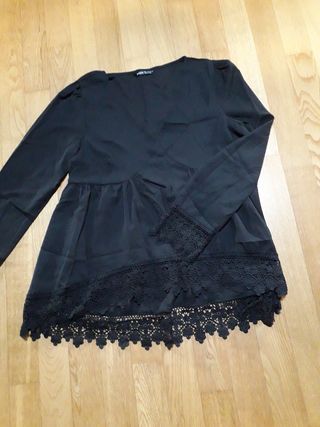 Blusa nera pizzo - elegante